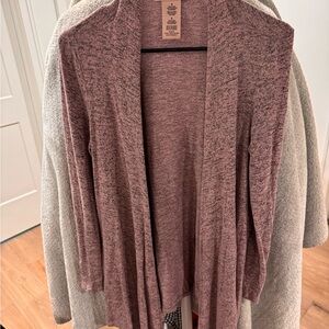 Philosophy Pink Heather Open-Front Draped Cardigan | Soft Stretch | Size Small